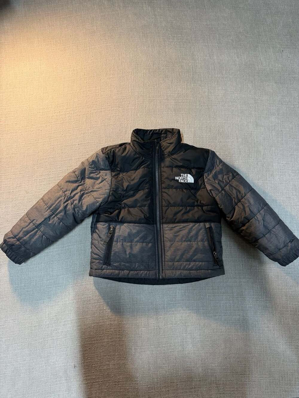 The North Face Boys Reversible Mount Chimborazo Jacket Size XS 6 Black Gray Flee